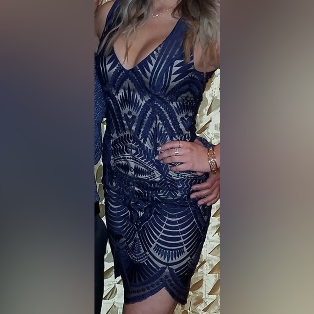 Navy lace dress